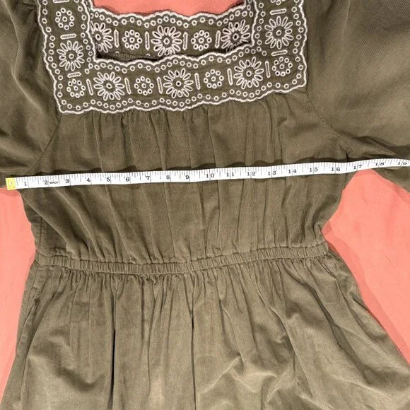 Madewell Corduroy Dress in Olive Green Size M - Picture 6 of 8